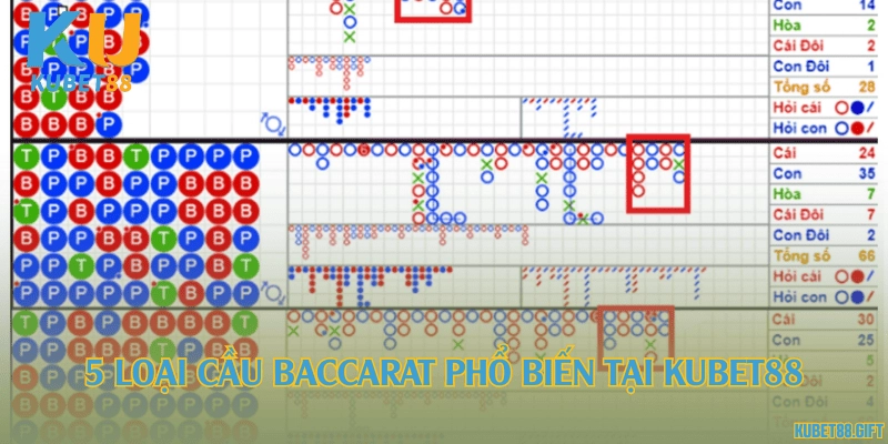 5 loại cầu Baccarat phổ biến tại Kubet88