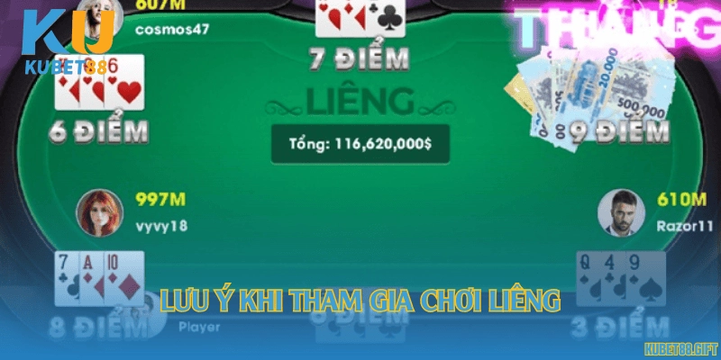 Lưu ý khi tham gia chơi Liêng
